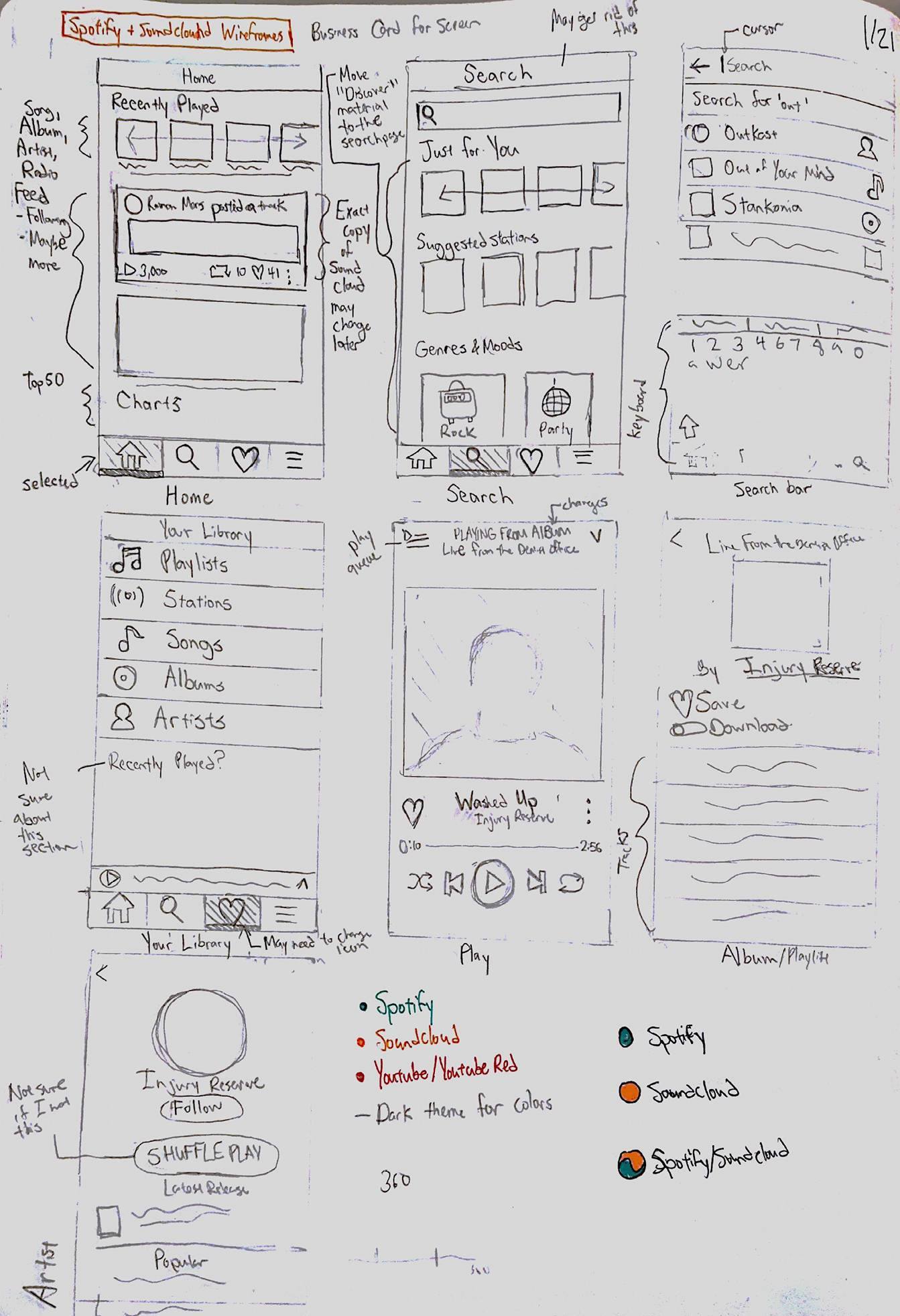 Initial Sketches of Muse Music Player