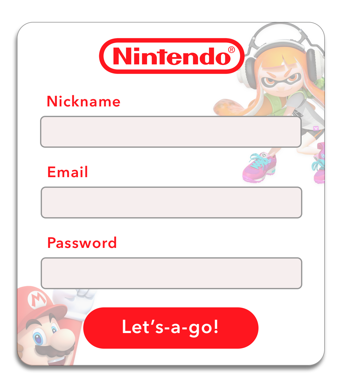 Sameer's Nintendo Sign Up Redesign